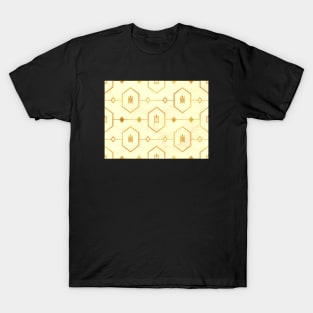 Gold Turtle Pattern on Light Marble T-Shirt